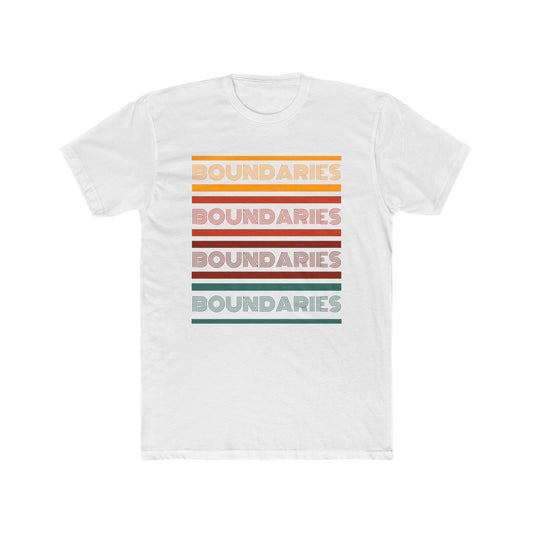 Boundaries Unisex Cotton Crew Tee - Stylish Comfort for Self-Care Awareness